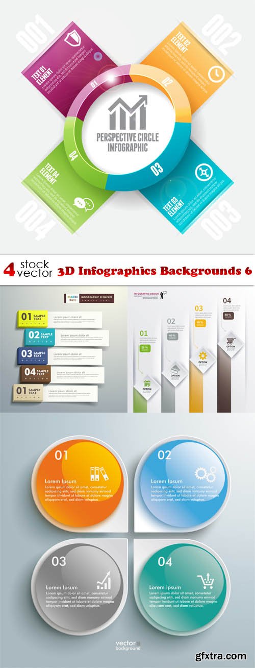 Vectors - 3D Infographics Backgrounds 6