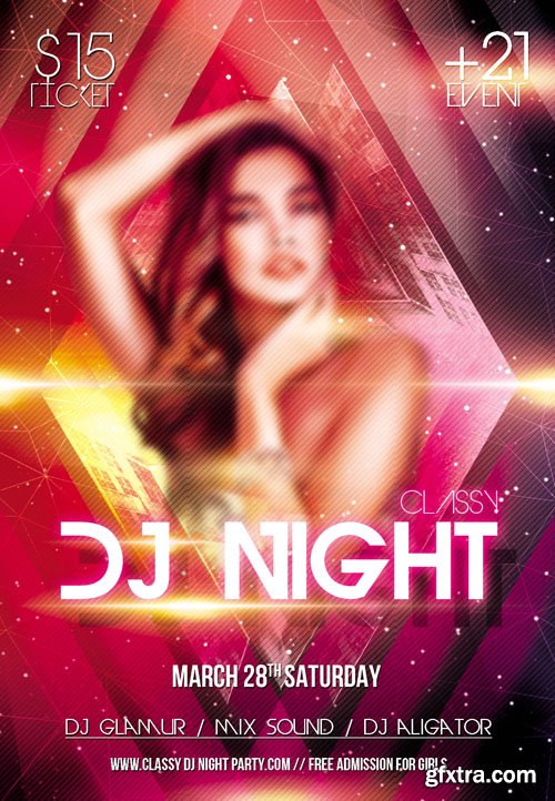 Classy Dj Night Party Club Flyer PSD Template