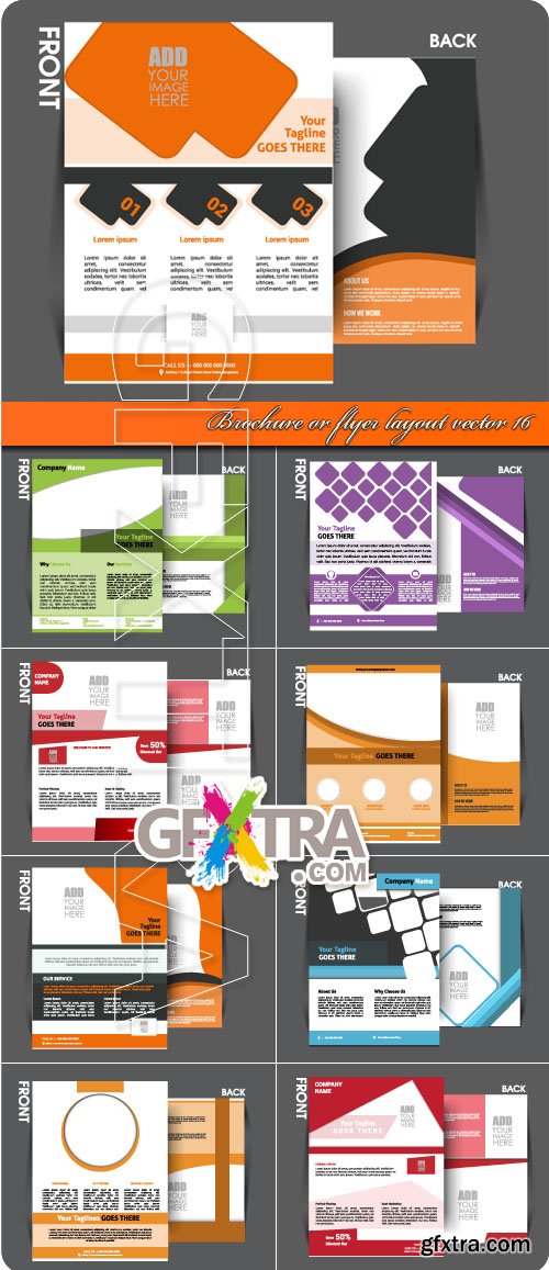 Brochure or flyer layout vector 16