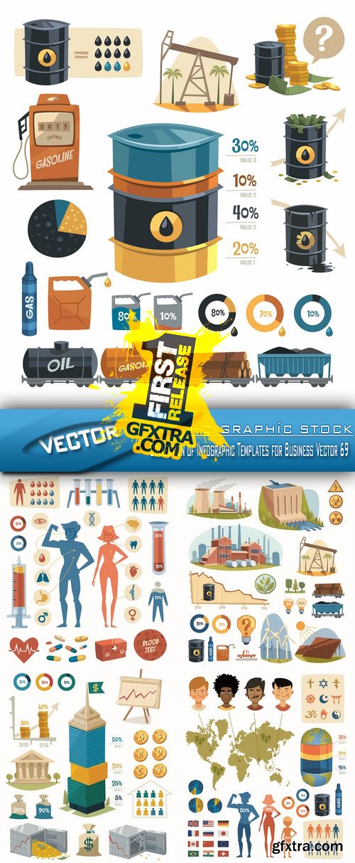 Stock Vector - Collection of Infographic Templates for Business Vector 69