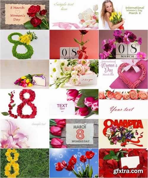 Collection of 8 March and decorative flowers and cards mother day 25 HQ Jpeg