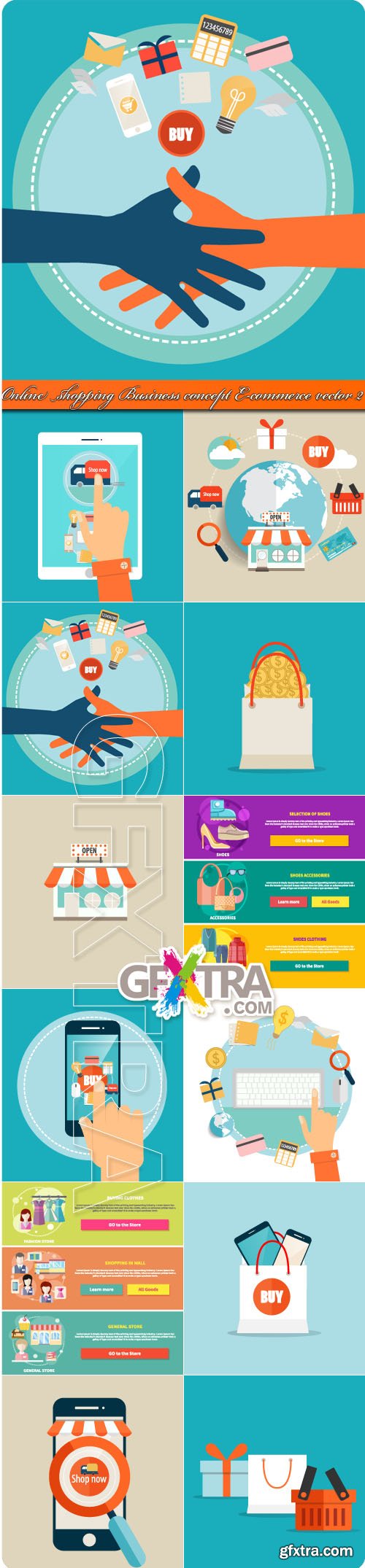 Online shopping Business concept E-commerce vector 2