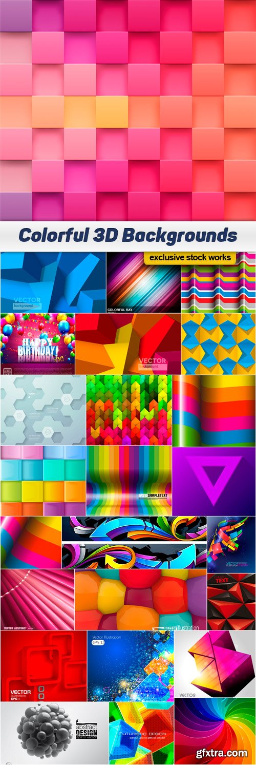 3D Colorful Backgrounds - 25x EPS