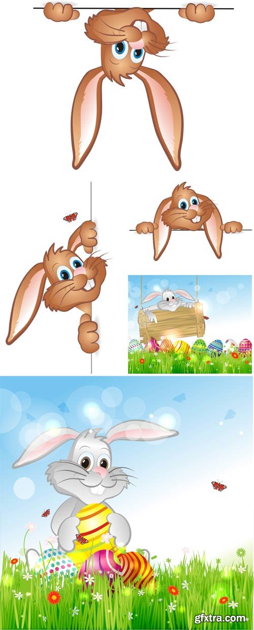 Easter vector rabbit on a white background