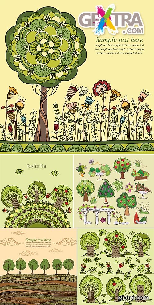 Abstract trees illustrations