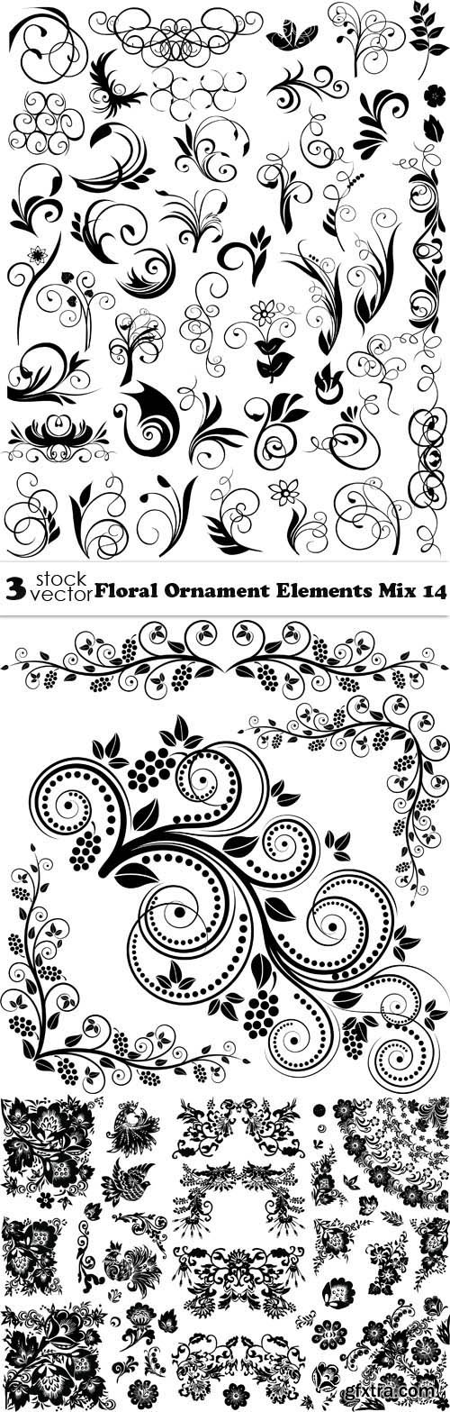 Vectors - Floral Ornament Elements Mix 14