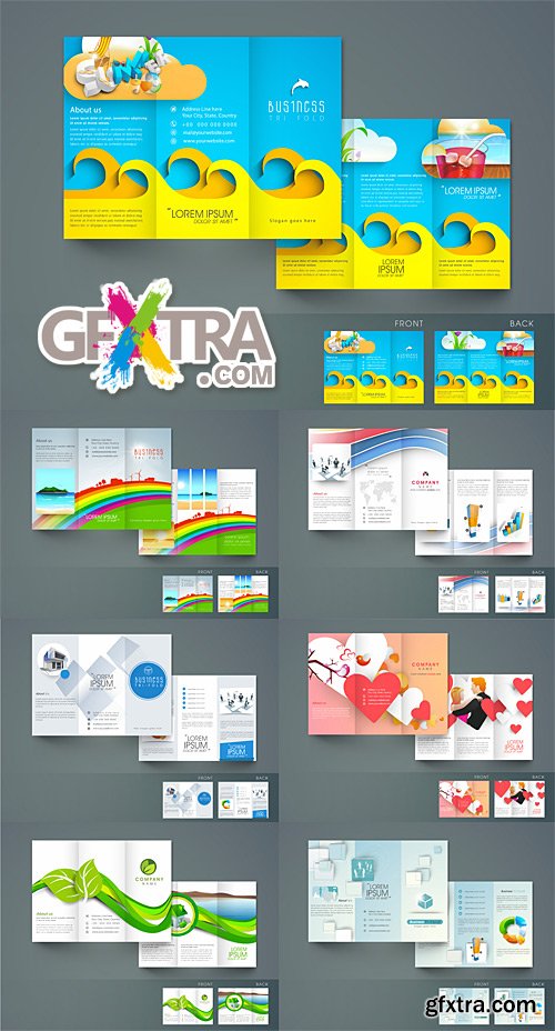 Stylish trifold flyer or brochure templates