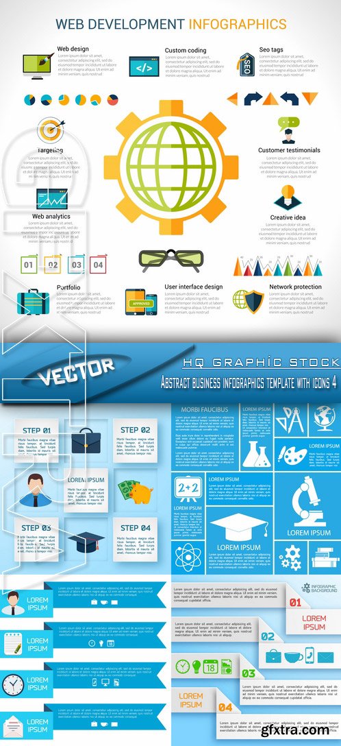 Stock Vector - Abstract business infographics template with icons 4