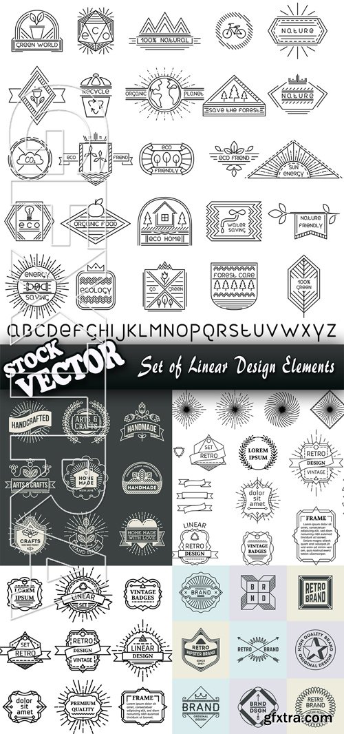 Stock Vector - Set of Linear Design Elements