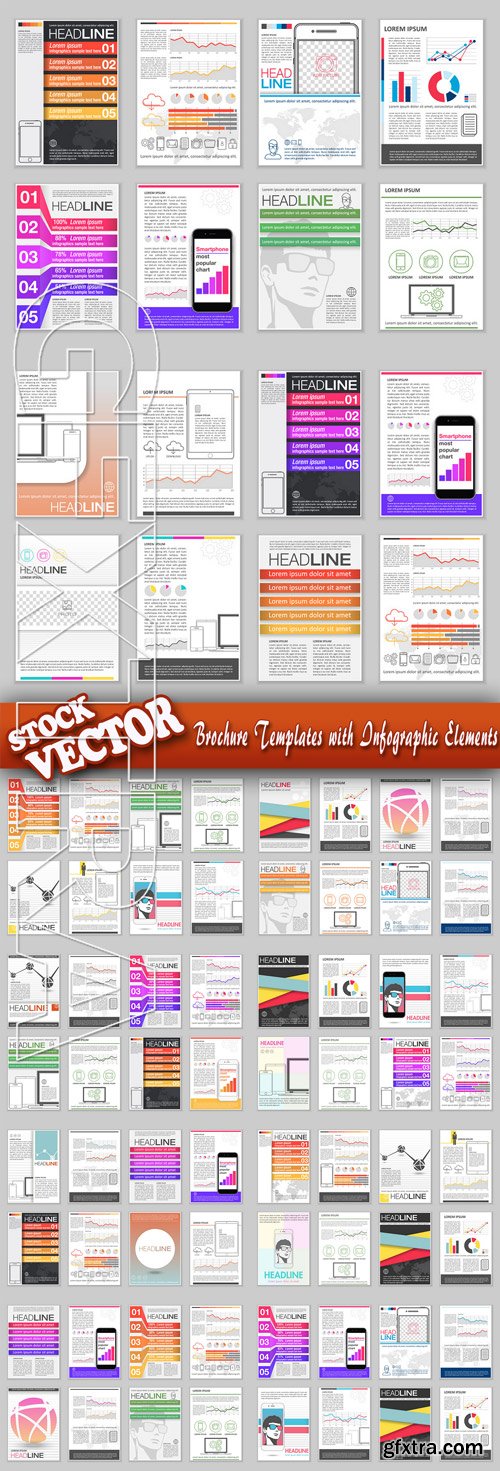 Stock Vector - Brochure Templates with Infographic Elements