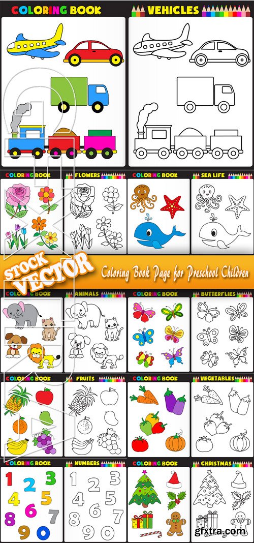 Stock Vector - Coloring Book Page for Preschool Children