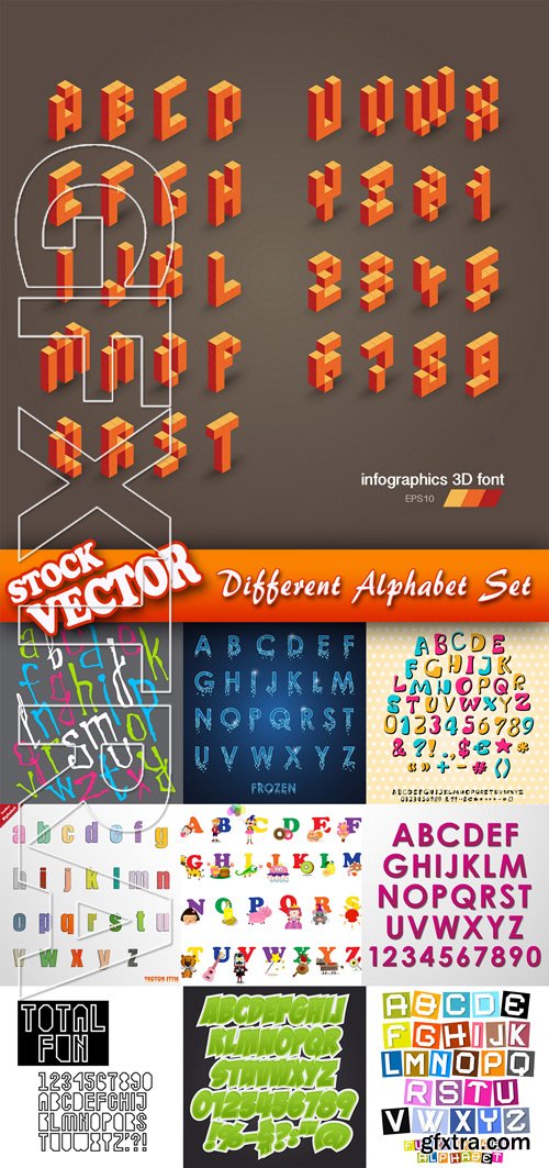 Stock Vector - Different Alphabet Set