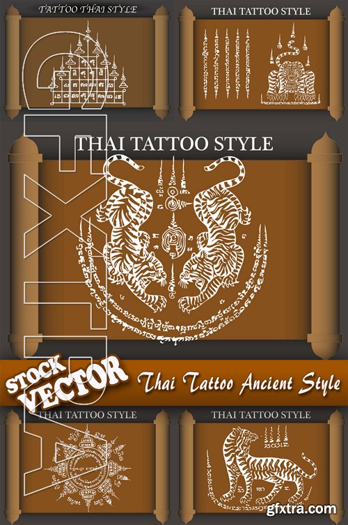 Stock Vector - Thai Tattoo Ancient Style