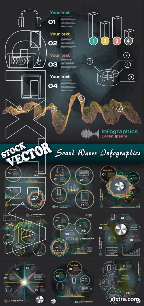 Stock Vector - Sound Waves Infographics