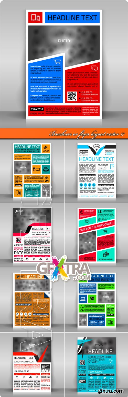 Brochure or flyer layout vector 17