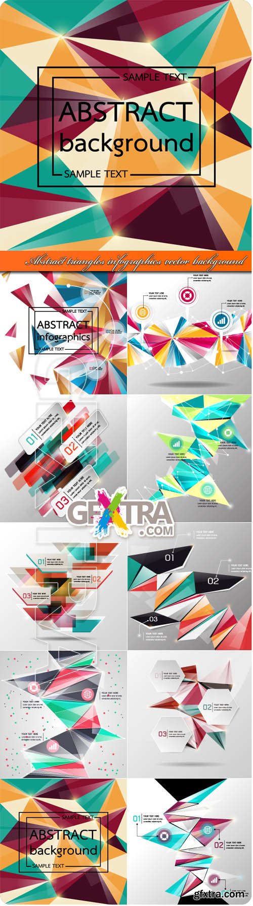 Abstract triangles infographics vector background