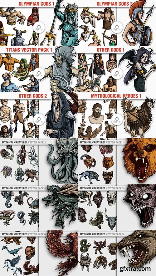 Mythical Creatures & Greek Mythology Vector Bundle