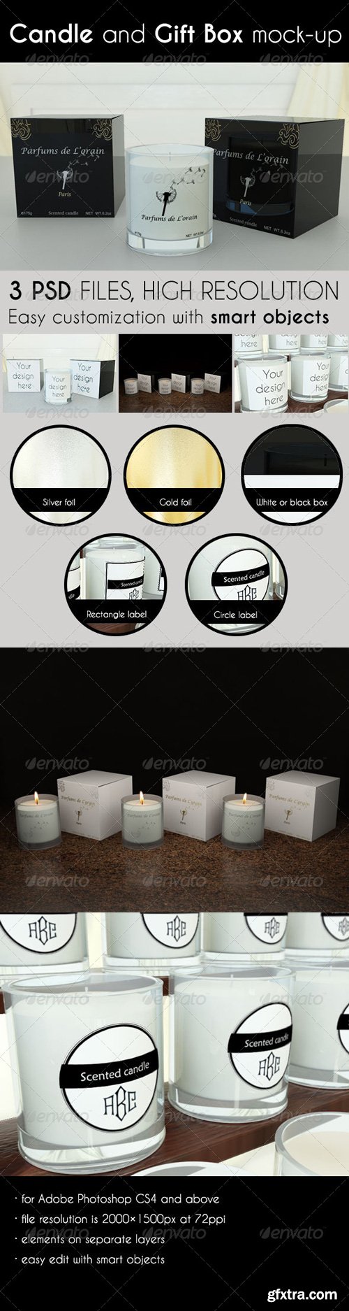 GraphicRiver - Candle and Gift Box Mock-Up