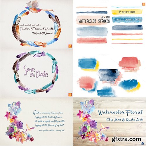 CM Special Edition- I LOVE Watercolor Clip Art MEGA Pack 182793