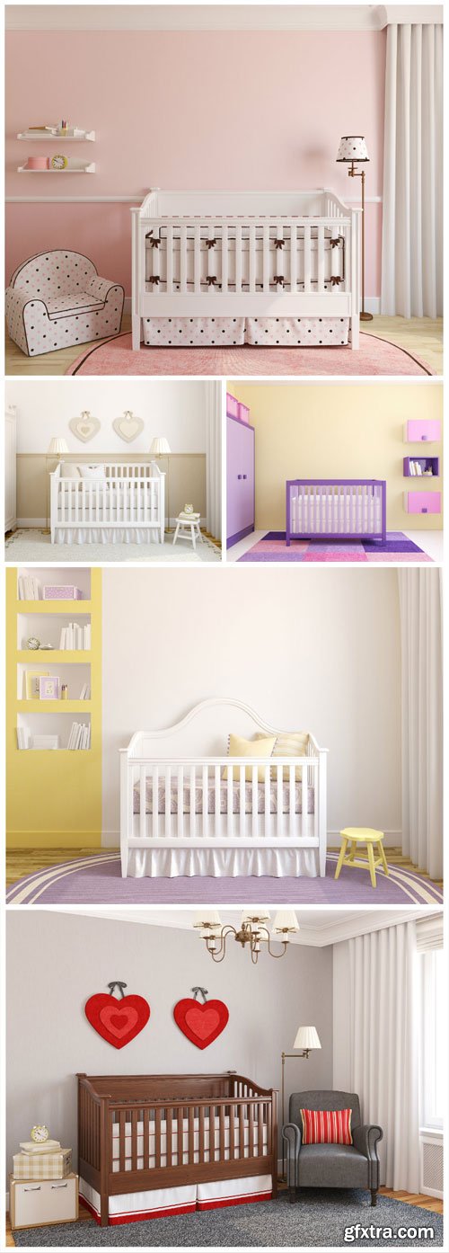 Child's room, cots - stock photos