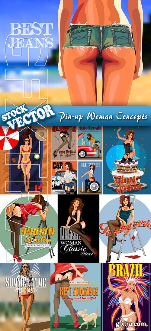 Stock Vector - Pin-up Woman Concepts