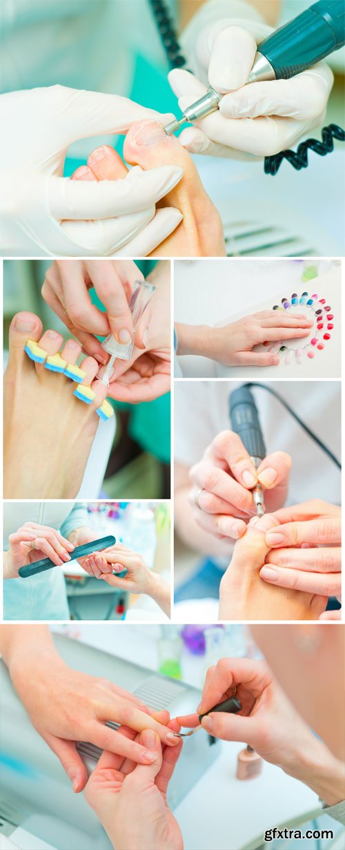 Professional manicure and pedicure - Stock Photo