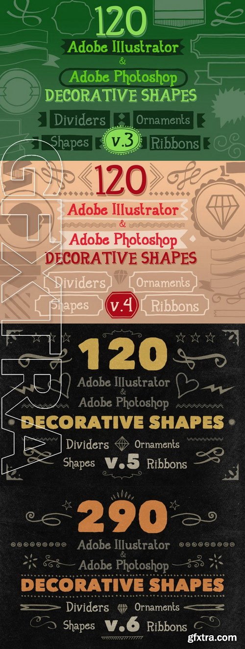 DealJumbo - 890 Unique Handwritten Decorative Shapes