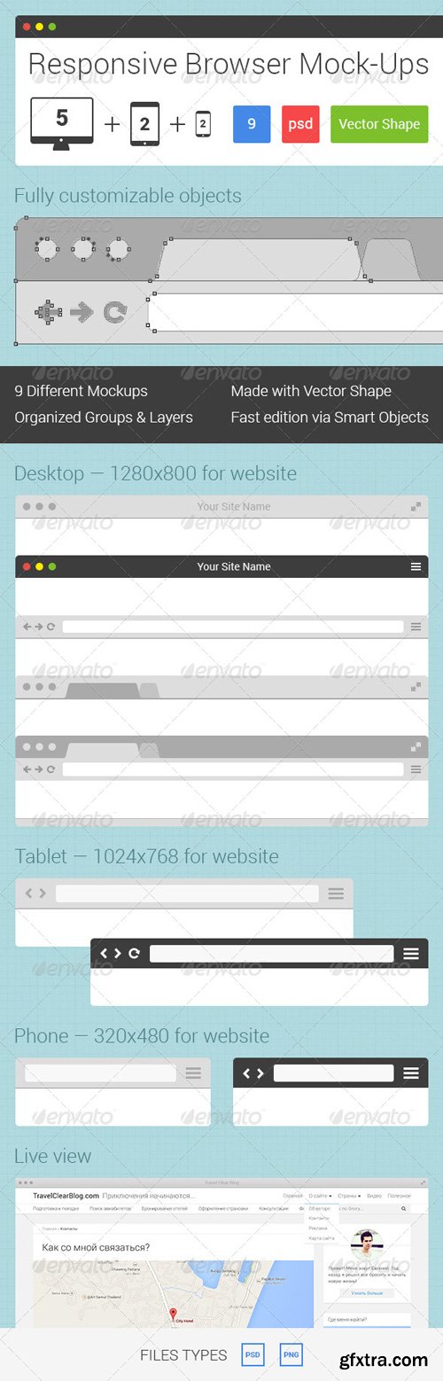 GraphicRiver - Responsive Browser Mock-Ups