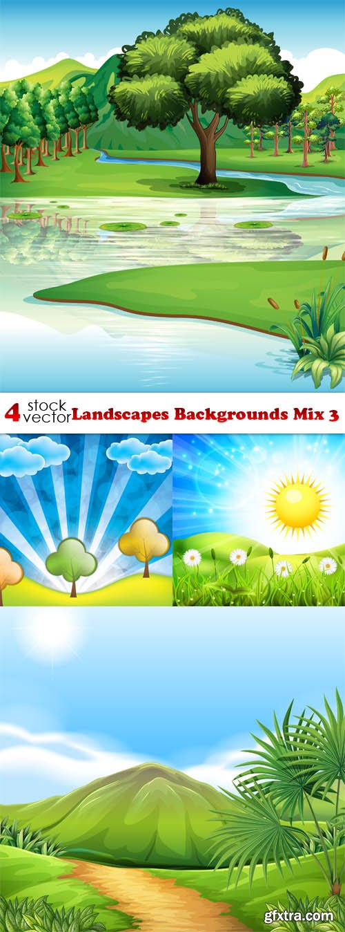 Vectors - Landscapes Backgrounds Mix 3