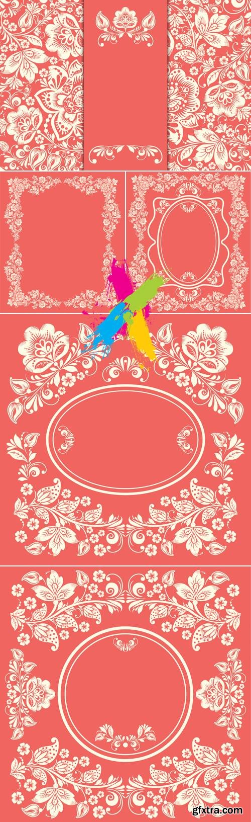 Vintage Floral Ornaments Backgrounds Vector