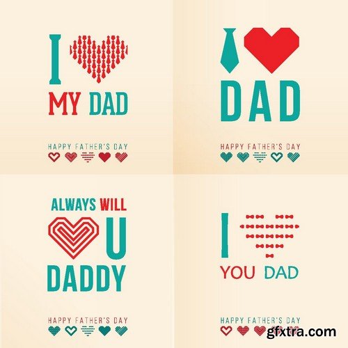 Stock Vectors - Happy Father Day, 25xEPS