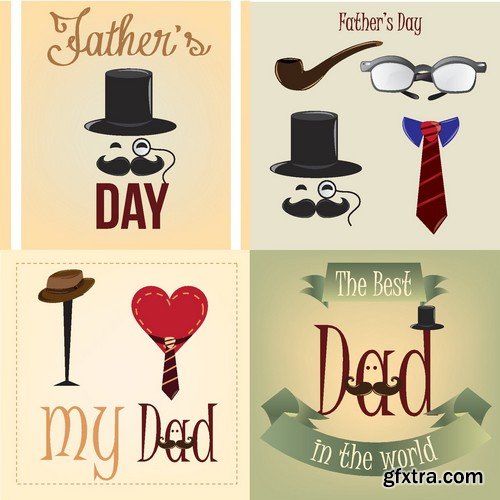 Stock Vectors - Happy Father Day, 25xEPS