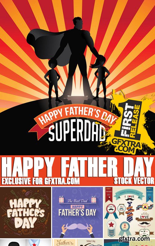 Stock Vectors - Happy Father Day, 25xEPS