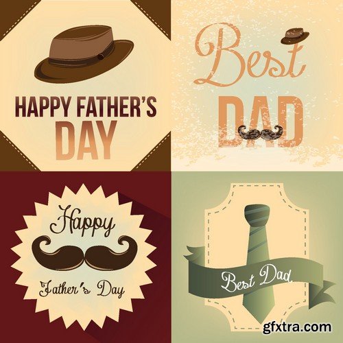 Stock Vectors - Happy Father Day, 25xEPS