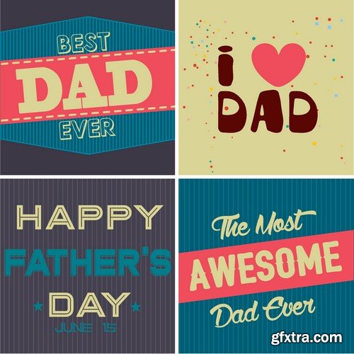 Stock Vectors - Happy Father Day, 25xEPS