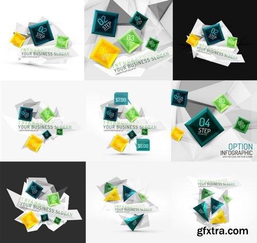 Set of Vector Fresh Business Abstract Infographic