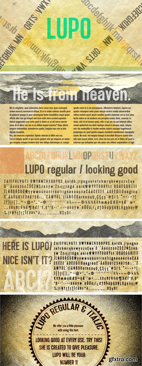 Lupo Font Family - 2 Fonts $36