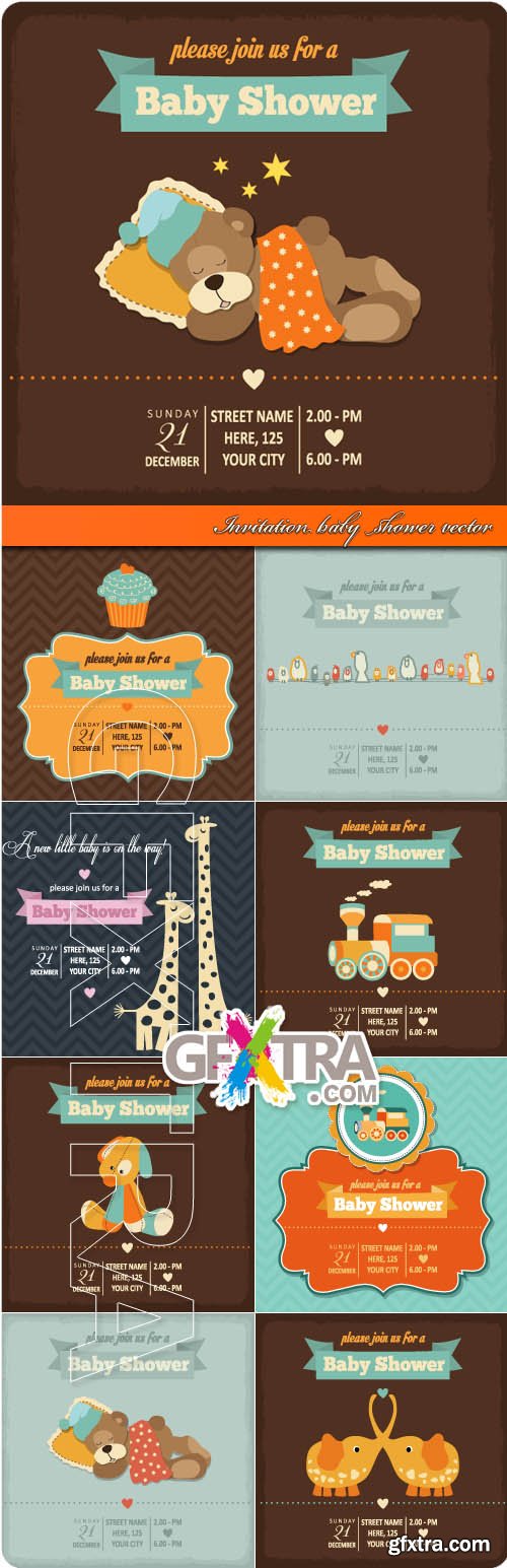 Invitation baby shower vector