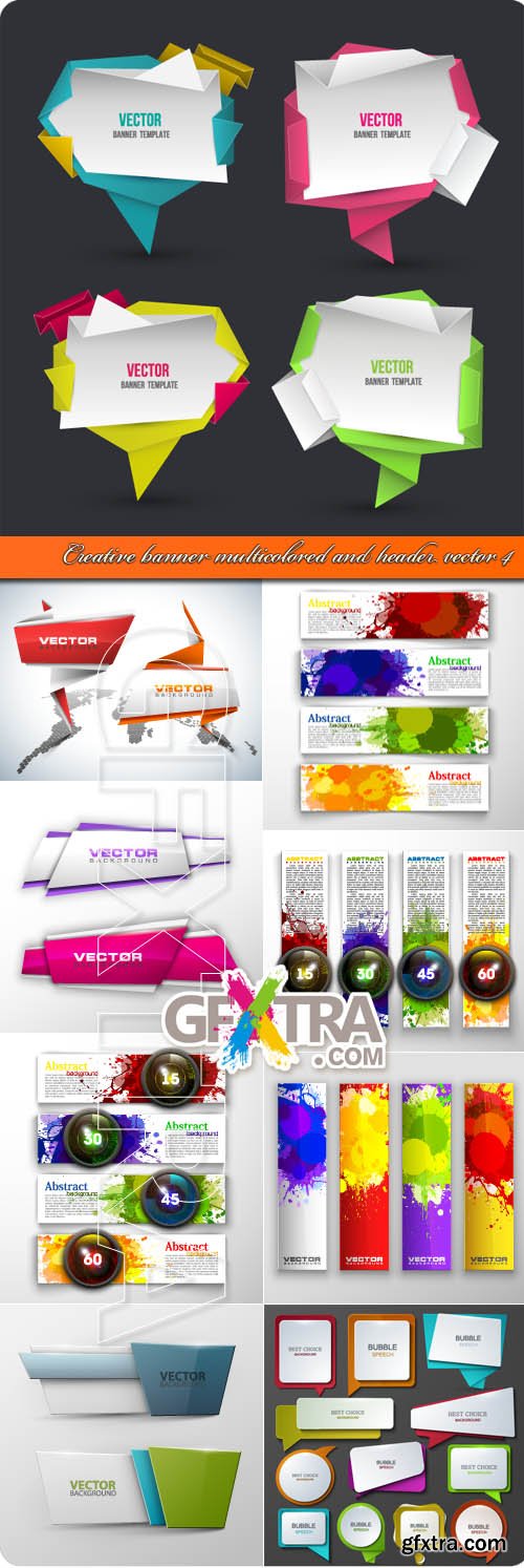 Creative banner multicolored and header vector 4