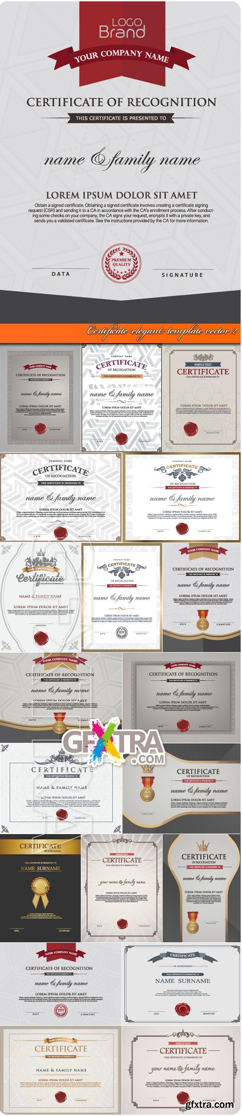 Certificate elegant template vector 2