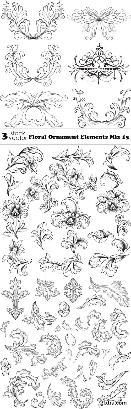 Vectors - Floral Ornament Elements Mix 15