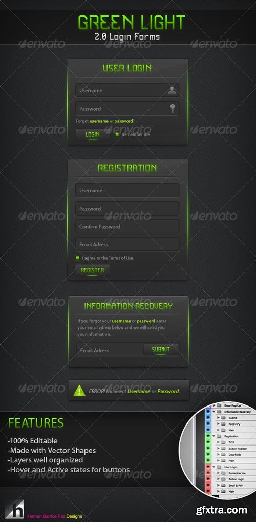 GraphicRiver - Green Light 2.0 Forms