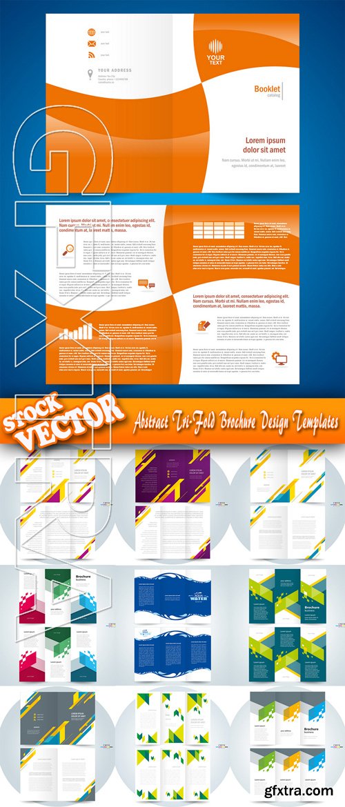 Stock Vector - Abstract Tri-Fold Brochure Design Templates