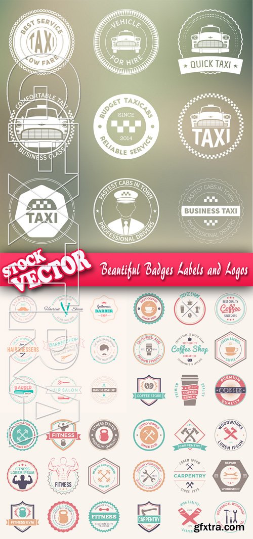 Stock Vector - Beautiful Badges Labels and Logos