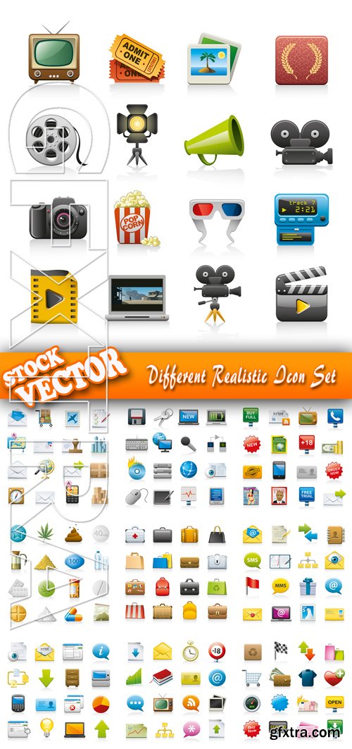 Stock Vector - Different Realistic Icon Set