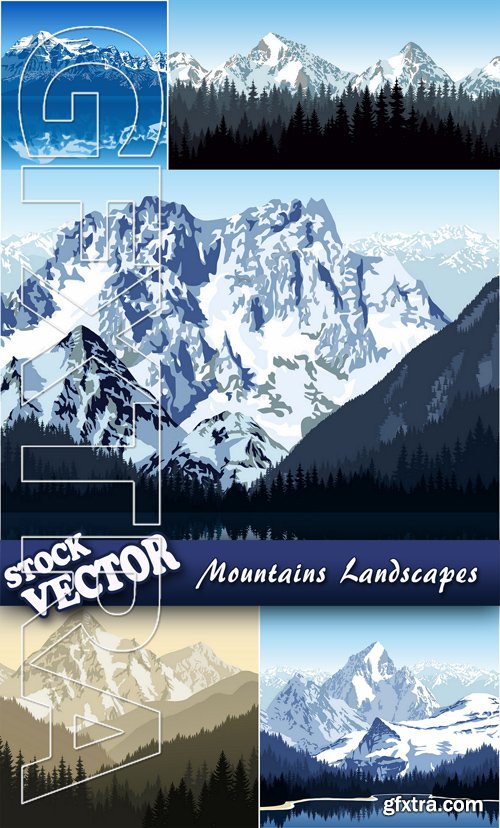 Stock Vector - Mountains Landscapes