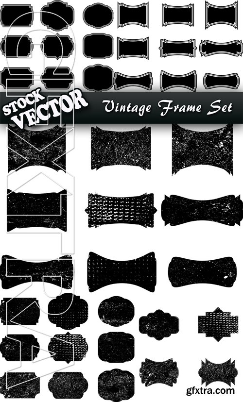 Stock Vector - Vintage Frame Set