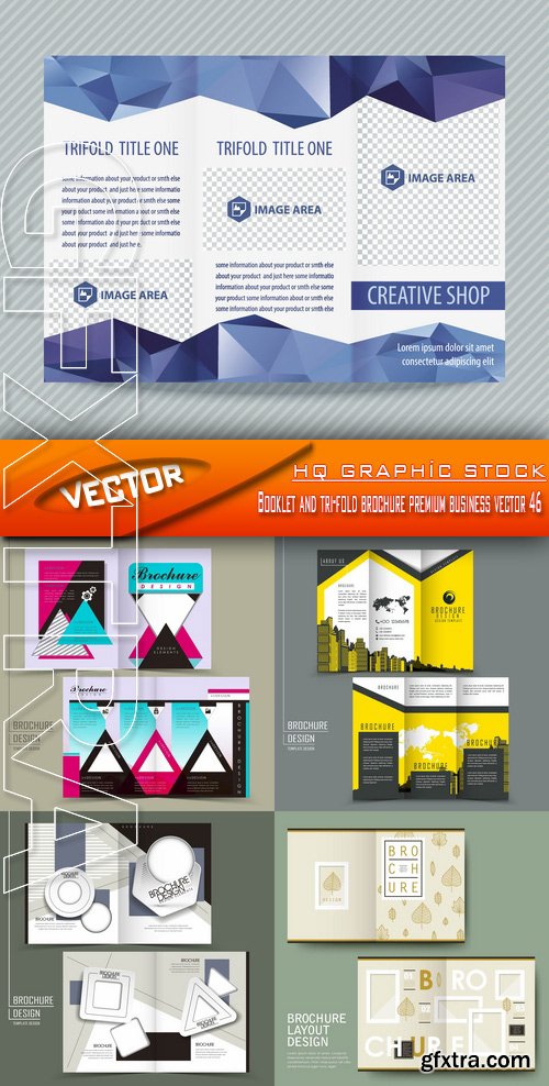 Stock Vector - Booklet and tri-fold brochure premium business vector 46