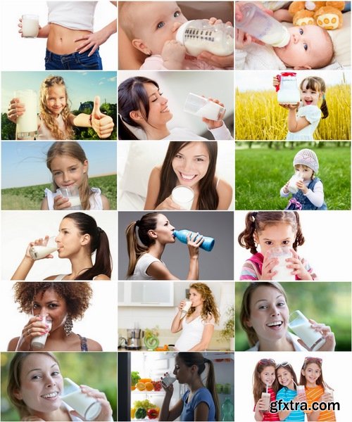 Collection of different children and people drink milk 25 HQ Jpeg