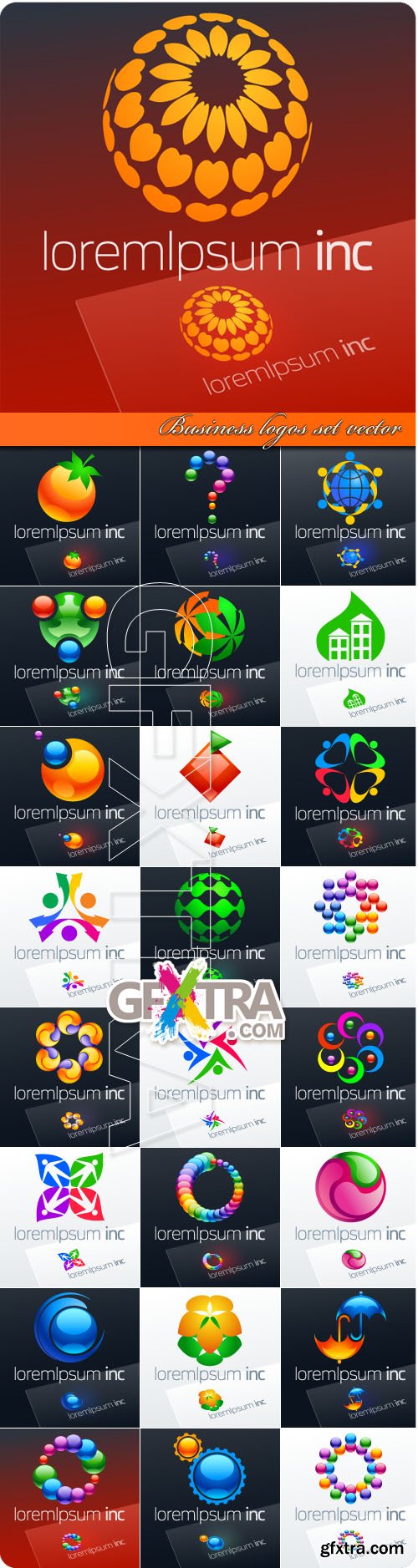 Business logos set vector